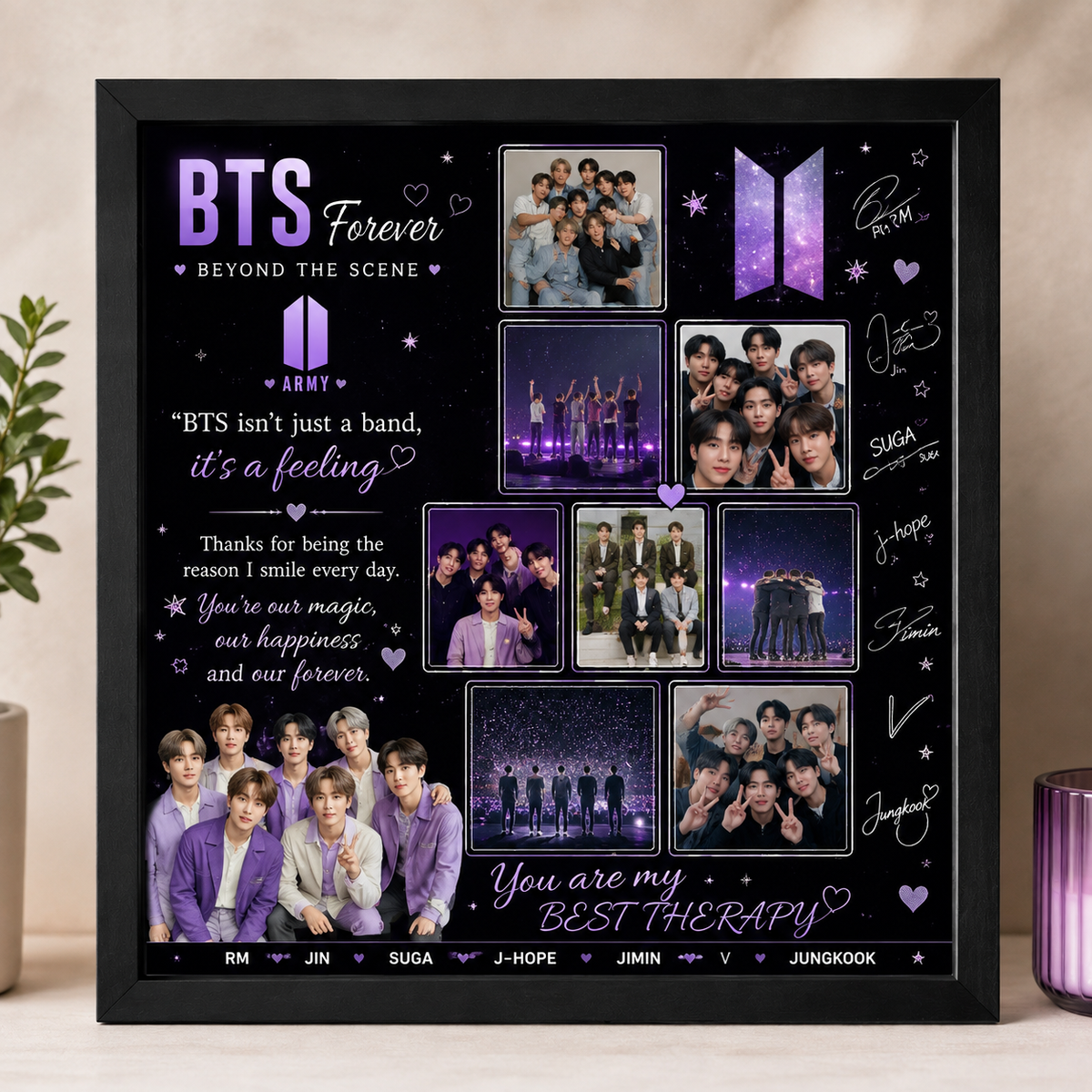 Personalized BTS Photo Frame – 8×12 Inch | Custom K-Pop Gift